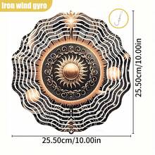 1pc 3D Starry Radiant Golden Sun, 10in*10in With Rotating Hook, 360° DIY Creative Windmill, Wind Powered Rotation, Easy Installation, Suitable For Christmas, Halloween, And Other Holiday Gifts (Pendant Not Included), Random Style - A - View 3