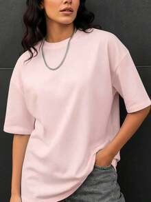 Women's Fashionable Loose Fit Short Sleeve T-Shirt | Exquisite Design | Summer Essential | Easy To Match | Show Off Your Style - BLUE AND BLACK - View 7