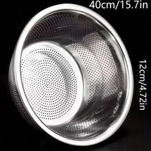 304 Stainless Steel Sieve, Rust-Resistant, Kitchen Sieve, Rice Washing Basin, Sieve Basin, Used For Vegetables, Salad Mixing, And Chef Preparation, Durable And Dishwasher , Used For Draining Fruits, Vegetables, And Rice, As Well As For Draining Cooked Noodles. - View 11