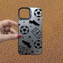 Luxury Football Design Clear Phone Case | Colorful Silver Gradient | Excellent Texture | Built-In High-End Filters | Durable Pattern | Shockproof And Drop-Proof | Non-Slip Brushed Finish | Subtle Luxury | Suitable For 17, 16, 15, 14, 13, 12, 11-Inch Phones. A Great Gift Choice And A Must-Have For Personal Use! (17-Inch Pro Max Case, Phone Cases, 13-Inch) - 黑色 - 查看 6