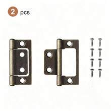 2Pcs Retro Bronze 2-Inch Non-Mortise Door Hinges, Vintage Flush Furniture Hinges For Kitchen Cabinet Cupboard Wardrobe Shoe Cabinet, Wooden Jewelry Box Fitting Replacement Door Handles - Furniture Hinges - View 10