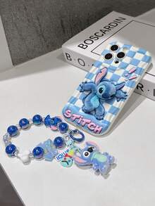 Estuche de teléfono autorizado por Disney - Set con cadena, Estuche de teléfono 3D de Stitch de Lilo y Stitch talla grande una pulsera 3D de silicona de Stitch con anillo metálico desmontable, con patrón de Stitch y Angel, compatible con iPhone 17/16/15/14/13/12/11/XS/XR/X Plus Pro Max, un estuche de teléfono de dibujos animados con estilo, la opción de regalo perfecta, protección de teléfono, funda de teléfono duradera, un gran regalo para amigos y familiares. - Blanco - Ver 5