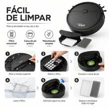 3-In-1 Compact, Slim, And Silent Robot Vacuum Cleaner, Rechargeable Via USB. Ideal For Home, Apartment. Vacuums Dust, Hair, Pet Hair, Mops, Helps With Daily Cleaning. Suitable For Cold Floors, Wood, Tiles, And Other Hard Floors, Reaching Areas Under Beds, Sofas, And Low Furniture. Multifunctional Robot XP-GN-SDJ001 - 全新升級款式 - 查看 4