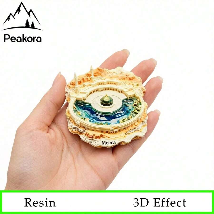 3D Resin Meccah Landmark Fridge Magnet Creative Desktop Miniature Home Decor Gift - 1PC - View 1