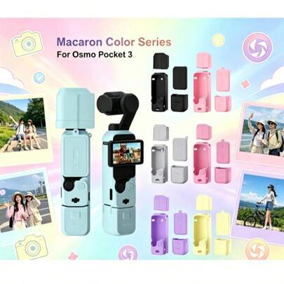4-In-1 Silicone Protective Case Set For Osmo Pocket, Including Body, Lens, Gimbal, And Battery Handle Covers, Daily Travel Anti-Scratch, Dust-Proof And Wear-Resistant Accessories