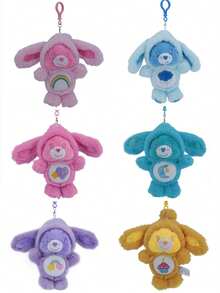 CARE BEARS CARE BEARS 可愛心形熊 17cm 長耳兔子帽子 絨毛吊飾 柔軟填充娃娃 背包吊飾 鑰匙圈 包包飾品 生日禮物 - 彩色 - 查看 2