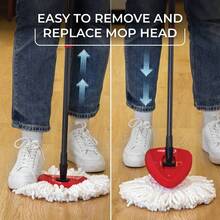 Sistema de Trapeador y Cubo de Giro Fácil: Portátil, No Abrasivo, Reutilizable, Mango Extensible - A - Ver 5