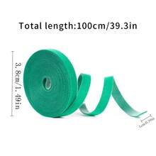 Ataduras reutilizables para plantas de jardín, correas de sujeción, bandas de soporte, lazos de gancho y bucle - Cintas de entrenamiento ajustables y duraderas para interiores/exteriores para tomates y otras plantas, diseño verde grueso, opción de regalo creativa y accesorio de jardinería interior | Correas verdes gruesas | Cintas de jardinería duraderas - 1 rollo, 1 metro, utilizable - Ver 4