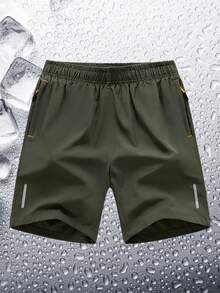 2 chiếc quần short thể thao nam cao cấp, dáng rộng, nhanh khô, có sọc phản quang, túi, khóa kéo và dây rút ở eo, mềm mại và nhẹ, thích hợp cho tập luyện. - Nhiều màu - Xem 4