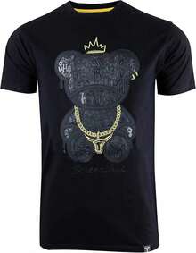 SCREENSHOT-2202-SS-2 Camiseta de Hombre Elegante de Doble Capa con Bordado de Parches y Gel de Alta Densidad de Calidad Premium - Negro - Ver 1