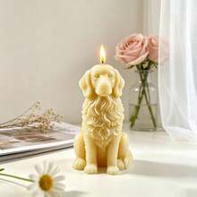 Cetakan Silikon Berbentuk Anjing Duduk Baru, Cetakan Plaster Dekorasi Lilin Aroma Hewan DIY - A-putih - View 4