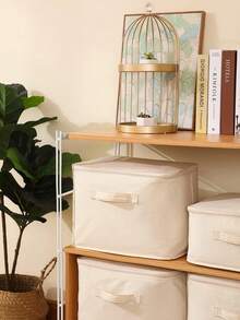 1pc Thickened Linen Storage Box (Multiple Sizes Available), Organizer Box With Zipper And Handle, Suitable For Home Closet And Bedroom Storage, Minimalist Style, Durable Linen Fabric, Rectangular, With Reinforced Handle And Dust-Proof Zipper Cover,Travel Essential,Room Décor - Multicolor - View 6