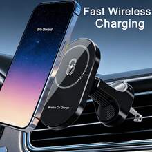 15W Magnetic Wireless Car Charger With Air Vent Phone Holder - Multicolor - View 1