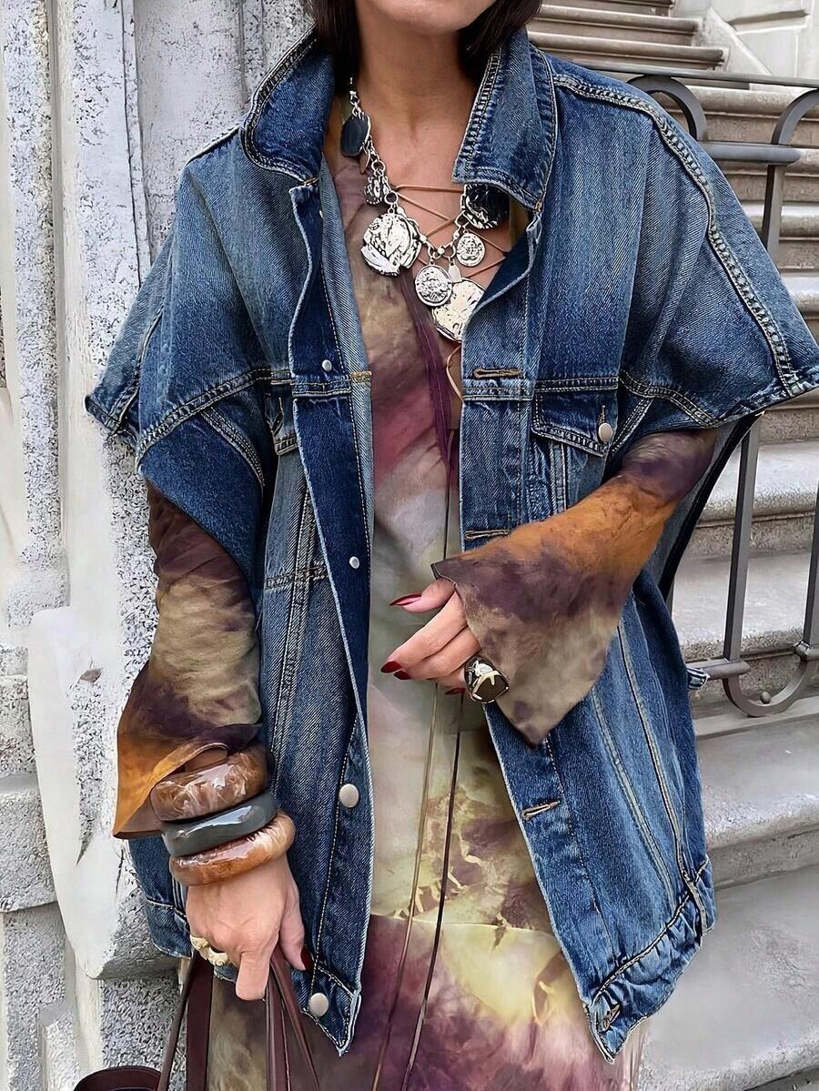 Plus Size Jackets - Dark Washed Blue - View 1