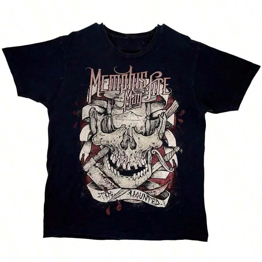 Camiseta Vintage Memphis May Fire The Haunted Tallas S-5XL BT494 - Negro - Ver 1