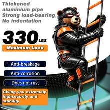 MAOHELAD Aluminum Alloy Telescopic Ladder, One-Button Retraction Function, 8.5 FT Lightweight Ladder, 330 Lbs Load Capacity, With Non-Slip Angled Feet, 9 Steps - Multi-Purpose Foldable Extension Ladder, Suitable For Home Indoor Use, Garden, RV Campinga, Household Ladder. - Một nút bấm - 102,36 inch - Xem 4