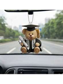 1pc 2D Flat Graduation Bear Pendant - Cute Graduation Cap And Diploma Ornament, Easy To Hang On Car Rearview Mirror, Backpack Keychain - Graduation Party Gift, Graduation Ceremony Gift - Birthday Graduation Decoration, 2D Flat - View 7