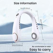 1pc Neck Hanging Fan, Bladeless Neck Fan, 1500mAh Battery Capacity Upgraded Version, Long-Lasting Battery Life, 5 Adjustable Speeds, LED Display, Suitable For Students, Office, Outdoor Travel, Perfect Gift, Essential For Holidays - Kiểu cổ - Xem 2