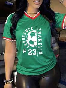 Women's Loose-Fitting T-Shirt, Printed With The Colors Of The Mexican National  And Flag, Perfect For Supporting The National Team. Comfortably Soft For Everyday Wear. 100% Cotton, 220 Gsm. Fashionable Everyday Essentials And Holiday Gifts, Unisex. - 綠色2 - 查看 4