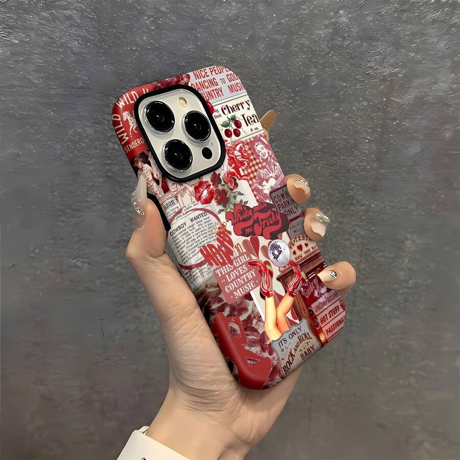 Funda para teléfono de estilo vintage con temática del Oeste, compatible con Samsung, Apple, VIVO, OPPO, , Transsion, , y Honor. Fabricada en TPU, ofrece protección contra golpes y caídas. Un regalo ideal para amigos y familiares. - Negro - Ver 1