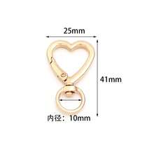 5pcs/Pack Zinc Alloy Heart-Shaped Hardware Buckle, Keychain Doll Hanging Rope Buckle, Daily Handmade Hanging Decoration Connector Buckle, 41mm Rotatable Spring Buckle, DIY Bag Buckle Hook - Heart-shaped Bag Buckle - View 5
