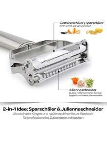 1pc Multifunctional Stainless Steel Peeler, Slicer, Shredder For Potatoes, Cucumbers, Carrots And Other Fruits & Vegetables - Multicolor - View 4