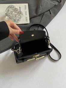 Bolso de mano elegante y de moda con estampado de piedra para primavera/verano, de estilo retro exquisito, combinado con un bolso de hombro tipo pañuelo, compacto y exquisito, de alta calidad, adecuado para citas, comidas, compras y fotografía - Negro - Ver 6