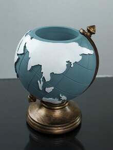 1pc Creative European Style Globe Pen Holder Storage Bucket Decor, Suitable For Room, Living Room, Office Desk Pen Holder, Storage, Tool, Great Gift For Teachers, Students, Birthday, Holiday - Pen Holder - View 10
