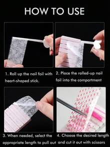 1pc Nail Art Transfer Foil Storage Box Organizer Case For Nail Foil Rolls Sticker Decals, Pink White Grey Dust-Proof Manicure Tool Container For Salon Use - Multicolor - View 5