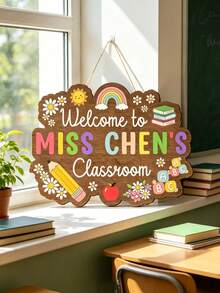 1 buah Papan Nama Guru Kustom yang Dipersonalisasi, Gantungan Pintu Selamat Datang Kelas dari Kayu, Dekorasi Kelas Kustom, Hadiah Apresiasi Guru untuk Sekolah, Kembali ke Sekolah - Unta - View 5