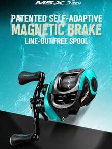 HASIDA MS-X 5th Gen Baitcasting Reel Patented Levitation Magnetic Braking System Tangle-Free Fishing Reel Lightweight Design - Gold - View 3