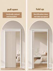 Magnetic Folding Door Curtain, Curtain With Hanging Rings, Multiple Colors Available, Suitable For Living Room, Bedroom And Kitchen Space Divider, And Room Decor - Door Curtain - View 7