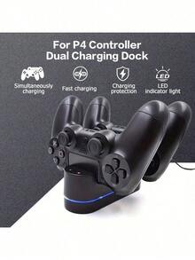 P/S4手柄充电器 P/S4 Slim PRO手柄座充电支架（带指示灯） P/S4手柄双座充电支架 - 黑色 - 查看 5
