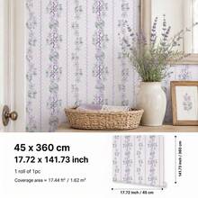SUPSTICKER Floral Striped Wallpaper, Peel And Stick Removable, 17.72x53.15/88.58/141.73 Inches, 3 Styles, Suitable For Bedroom And Living Room - 1PC - View 16