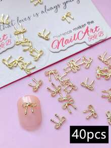 20/40 Peças Decoração de Unhas, Material de Liga de Zinco, Tamanho P Pequeno, Tamanho M Médio Laço, Adequado para Criar Arte de Unhas, Estilo Fofo, Primavera, Verão, Outono e Inverno, Acessórios Decorativos DIY para Unhas de Meninas, Produtos de Charme de Unhas, Charms de Unhas - Multicolorido - Visão 14
