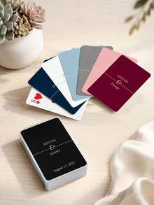Libro de invitados de boda personalizado con cartas de juego dibujadas a mano, cartas de juego en blanco personalizadas para alternativa de libro de invitados de boda, firmas, recuerdos de boda, tarjetas de mensaje DIY, recuerdo de memoria - Multicolor - Ver 2