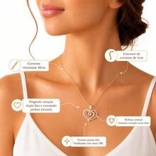 Gold-Plated 18k Necklace With Message As A Gift For Your Wife. - Baby Pink - View 2