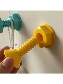 1pc Creative Cute Screw Wall Door Adhesive Hook, No Drilling Required, Strong Load-Bearing Capacity, Strong Adhesion Without Damage, Suitable For Home, Bathroom, Kitchen, Entryway And Dormitory, Can Hang Bathrobes, Keys, Bags, Hats And Small Accessories, Modern Minimalist Design, Easy To Remove, Bathroom Decoration And Accessories, Entryway Furniture, Bedroom Accessories - Multicolor - View 2