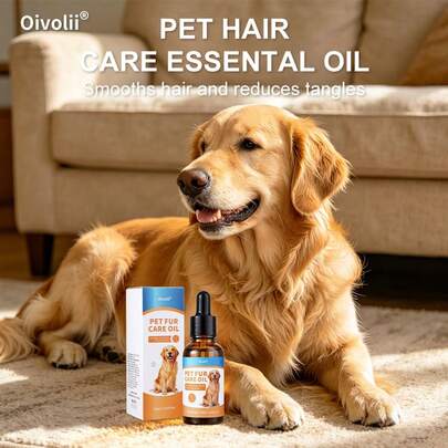 Oivolii 1.01 Fl Oz Aceite para el cuidado del pelaje de mascotas, desenreda, reduce la caída del pelo, acondicionador sin enjuague, apto para perros y gatos, nutre, hidrata y restaura el brillo natural del pelaje de las mascotas