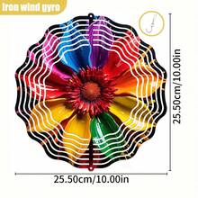 1个3D彩色盛开花朵,尺寸为25.5厘米/10英寸*25.5厘米/10英寸,带旋转挂钩,360° DIY创意风车套装,风力驱动旋转,安装简便,适合作为圣诞节、万圣节和其他节日礼物(不含吊坠),款式随机。 - A - 查看 3
