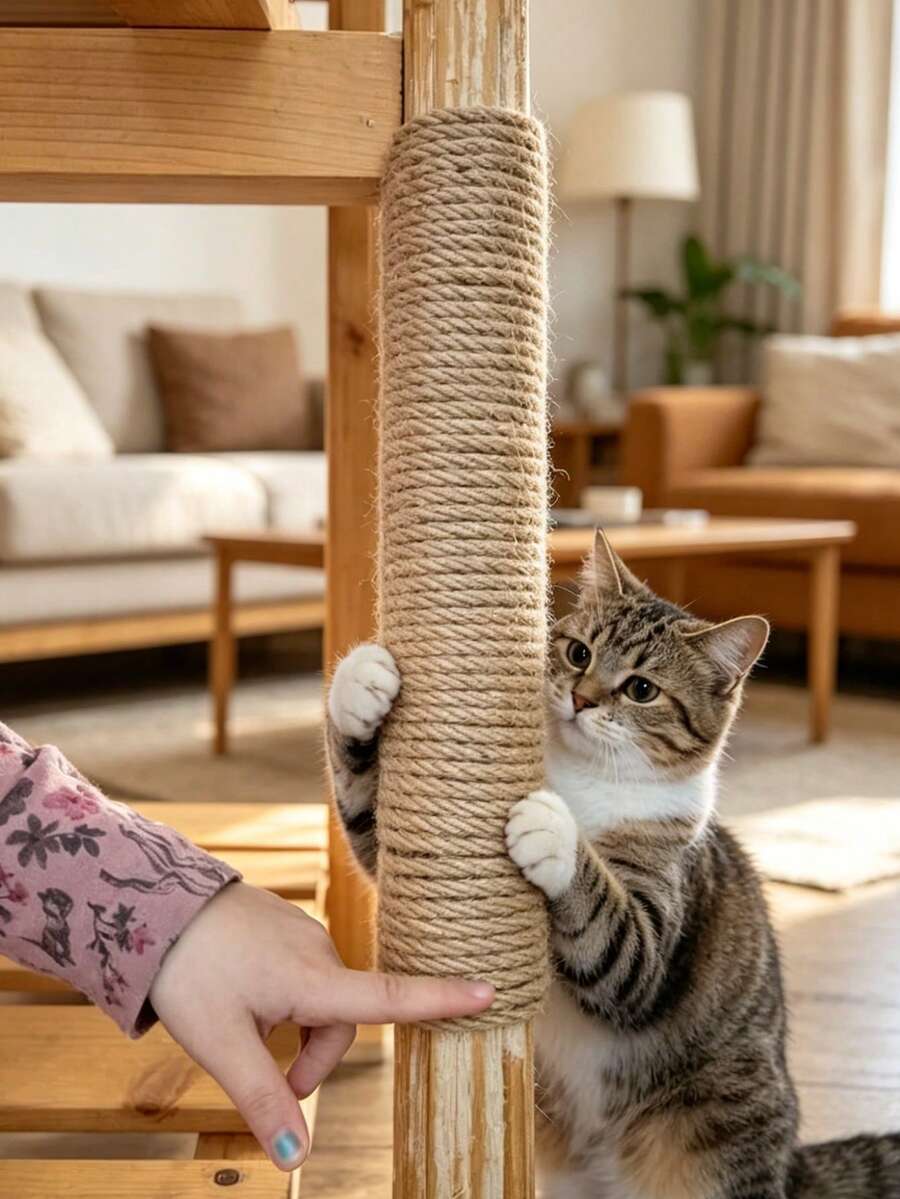 Cat Scratching Jute Rope, Thick Twisted Rope, Multi-Purpose Garden Binding Rope, Wear-Resistant, Easy Installation, Suitable For DIY Home Decor, Handmade Crafts, Wedding Decoration, Pet Scratching Board Wrapping, Binding, Gardening And Party Decoration, Also Suitable For DIY Crafts, Garden Binding And Home Decor, Ideal Choice For Cat Scratching Posts - Multicolor - View 1