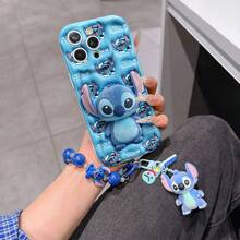 Disney Has Authorized, Phone Case - Chain Set, The Stitch Lilo & Stitch 3D Phone Case Plus A Silicone 3D Stitch Bracelet With Metallic Ring Removable Bracelet, Stitch And Angel Pattern, Compatible With Iphone17/16/15/14/13/12/11/XS/XR/X Plus Pro Max, A Stylish Cartoon Phone Case, The Perfect Gift Choice, Phone Protection, Durable Phone Cover, Great Gift For Friends And Family. - trắng - Xem 6