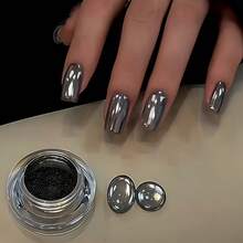 1 buah Bubuk Kuku Hitam Mengkilap, Bubuk Manikur Prancis, Bubuk Glitter Kuku Super Mengkilap, Tekstur Halus, Cocok untuk Seni Kuku, Ramah untuk Pemula dan Teknisi Kuku Profesional - MultiWarna - View 4