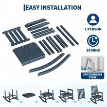 Outdoor Chairs - Navy Blue - View 3