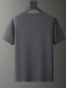 Men's Casual T-Shirt With Football Pattern And Letter Print - Crew Neck, Short Sleeve Summer Shirt, Lightweight Polyester, Perfect For Outdoor Activities And Casual Wear - 深灰色 - 查看 2