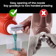 1pc Laundry Detergent Dispenser With One-Touch Button & Push-Pull Spout - No-Power Setup, Portable Plastic Soap Container Suitable For Home, Camping, Laundry Room - Durable Liquid Soap Dispenser, Easy-Grip Button For S & - A - View 5