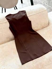 Este nuevo vestido presenta un diseño elegante con una hebilla metálica elástica con forma de corazón, muy adecuado para fiestas, viajes diarios, citas nocturnas y el Día de San Valentín, vestido de verano - Amarillo claro - Ver 8