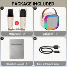 Karaoke Machine, Portable Bluetooth Karaoke Speaker With 2 Wireless Microphones, Karaoke Microphone Machine, Suitable For Parties/Meetings/Adults, And An Excellent Gift Choice. - Blue - View 5
