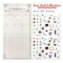 Sealdo Made in Japan Sheet Sticker Exotic Shorthair/Gardening Set of 2 Cat Garden ShinziKatoh ks-ss-20005 - エキゾチックショートヘアガーデニング - チェックする 5