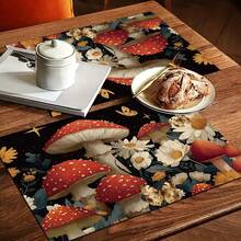 1pc Mushroom Pattern Printed Absorbent Dish Drying Mat, Dish Drying Mat, Espresso Machine Countertop Absorbent Mat, Sink Drain Mat, Soft Faucet Absorbent Mat, Sink Cup Mat, Kitchen Supplies, Bathroom Supplies - Multicolor - View 9